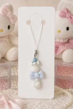 Hello Kitty リボン ビーズ チャーム ブルー