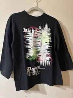 新品グラフィックプリント 長袖Tシャツ 黒