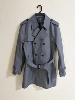 グレー トレンチコート ダブルブレスト
