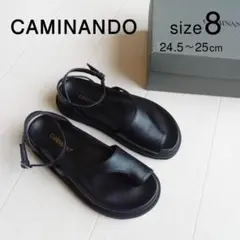 美品 カミナンド 2,3万 サムループサンダル 24.5cm 25cm ブラック