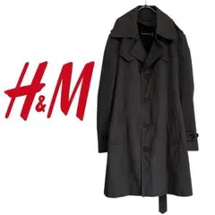 【エイチアンドエム】トレンチコート　ベルト　コットン　しっかり生地　カーキ　通勤