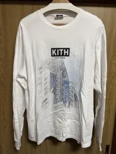 KITH メンズ M ホワイト ロンT カットソー 長袖 Tシャツ 定番 ロゴ 