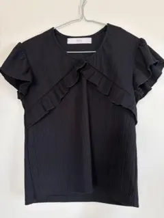 【美品】tocco closetフリル袖 ブラウス ブラック