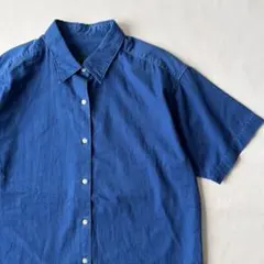 90s J.CREW インディゴ コットン 半袖 シャツ Jクルー ボックスのサムネイル