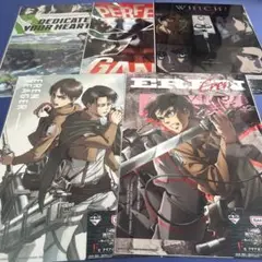 進撃の巨人 1番くじ　クリアポスター　5種セット