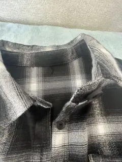 長袖チェックシャツ ブラック・ホワイト