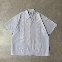 ヴィンテージ 半袖シャツ キューバシャツ 90s シルク リネン ボックス