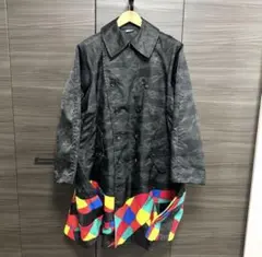 コムデギャルソンオムプリュス チェックパッチコート カモ柄 ドッキング XS