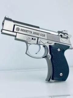 新品未使用ターボライター拳銃型ライターガスライターハンドガン型ライター銀色1個