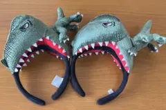 USJ ユニバ　ジェラシックパーク　恐竜　カチューシャ　被り物　セット