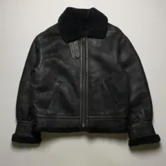90s b-3 real mouton flight jacket Blackのサムネイル