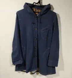 Burette club ダークブルー デニム風 フード付きパーカー