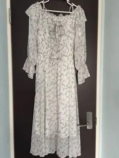 INGNI イング 花柄 ロングオフショルダーワンピース 胸リボン