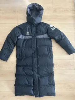 フード付きロングダウンコート L 黒