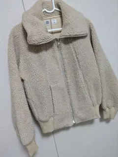 ユニクロU ボアブルゾンジャケットM ベージュ