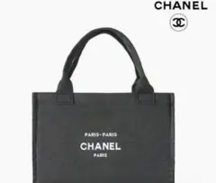 CHANELノベルティキャンバストートバッグ　ブラック