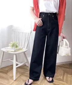 classicalelfハイウエストワイドデニムパンツ　ワンウォッシュ　XXL