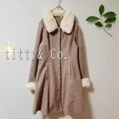 tity&co.ビジューボタン取り外し可能ファーロングコート（S）ピンクベージュのサムネイル