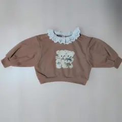 韓国子供服　flo レース襟　トレーナー