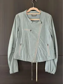 ライトグリーン 革ジャン ジャケット　サイズ0