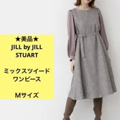 ★美品★ ジルバイジルスチュアート　ツイード　長袖ワンピース　ブラウン　Ｍサイズ