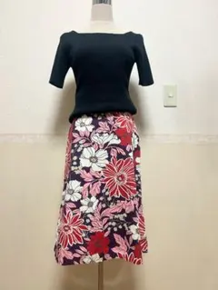 ベネトン♪花柄 フレアスカート ひざ丈スカートのサムネイル