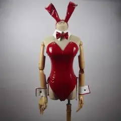 バニーガール コスプレ赤エナメル3点セット - メルカリ