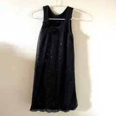 SISLEY ワンピース 150 黒 ノースリーブ スパンコール 冠婚 10歳