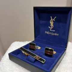 美品イヴ・サンローラン ネクタイピン カフス セット YSL ロゴ