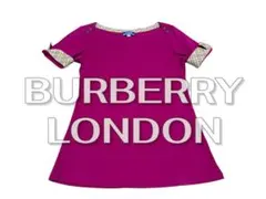 BURBERRY LONDON 半袖トップス M ピンク ノバチェック 美品