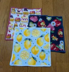 【used品】フェイラー　ハンカチ　3枚セット　レモン　りんご　ケーキのサムネイル