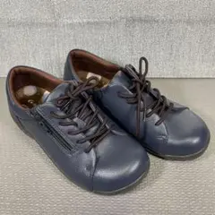 【美品】ムーンスター コンフォートシューズ ネイビー 22.0㎝ 幅広のサムネイル