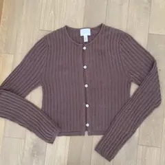 H&M ブラウン リブ編み カーディガン XS
