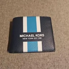 【新品未使用品】MICHAEL KORS 二つ折り財布 ネイビー/ブルー