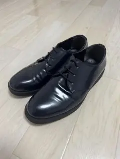 黒 レースアップシューズ 合成皮革