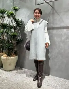 【LOUNIE ルーニィ】ダブルジャージージャンパースカート