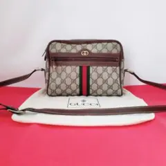 オールドグッチ　GUCCI　ショルダーバッグ　シェリーライン　ブラウン