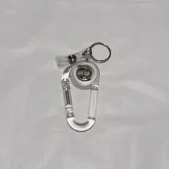 リールキーホルダー カラビナキーホルダー リールカラビナ クリア