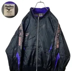 90s古着 日本製ミズノランバード ブラックナイロンジャケット ビッグサイズのサムネイル