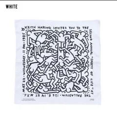 Keith Haring バンダナ 白2枚セット アートワーク ハンカチ