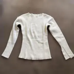 値下げします★GRL リブ編みホワイト長袖セーター　Ｍ