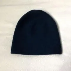 サエグサ カシミヤ100 ニット帽 ネイビー 紺