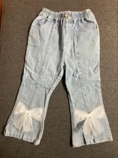 リボン付きデニムパンツ110