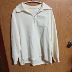 Dazy ハーフジップ ワッフルニット ホワイト Sサイズ
