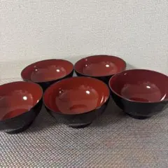 汁碗　5客セット　プラスチック　味噌汁碗　お椀　お吸い物