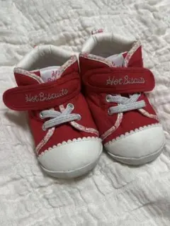 【ミキハウス】Hot Biscuits 赤 ハイカット ベビーシューズ