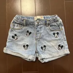 ZARA ミッキー　ショートパンツ　デニム