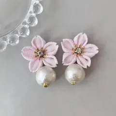 no.167 桜大ぶりピアス　イヤリング　ハンドメイド　卒業式　袴　入学式