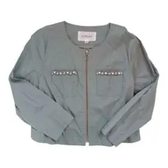 ジルバイジルスチュアート ノーカラー ジャケット ミントグリーン ビジュー 春