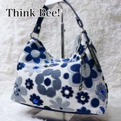 Think Bee! シンクビー トートバッグ 花柄 ブルー
